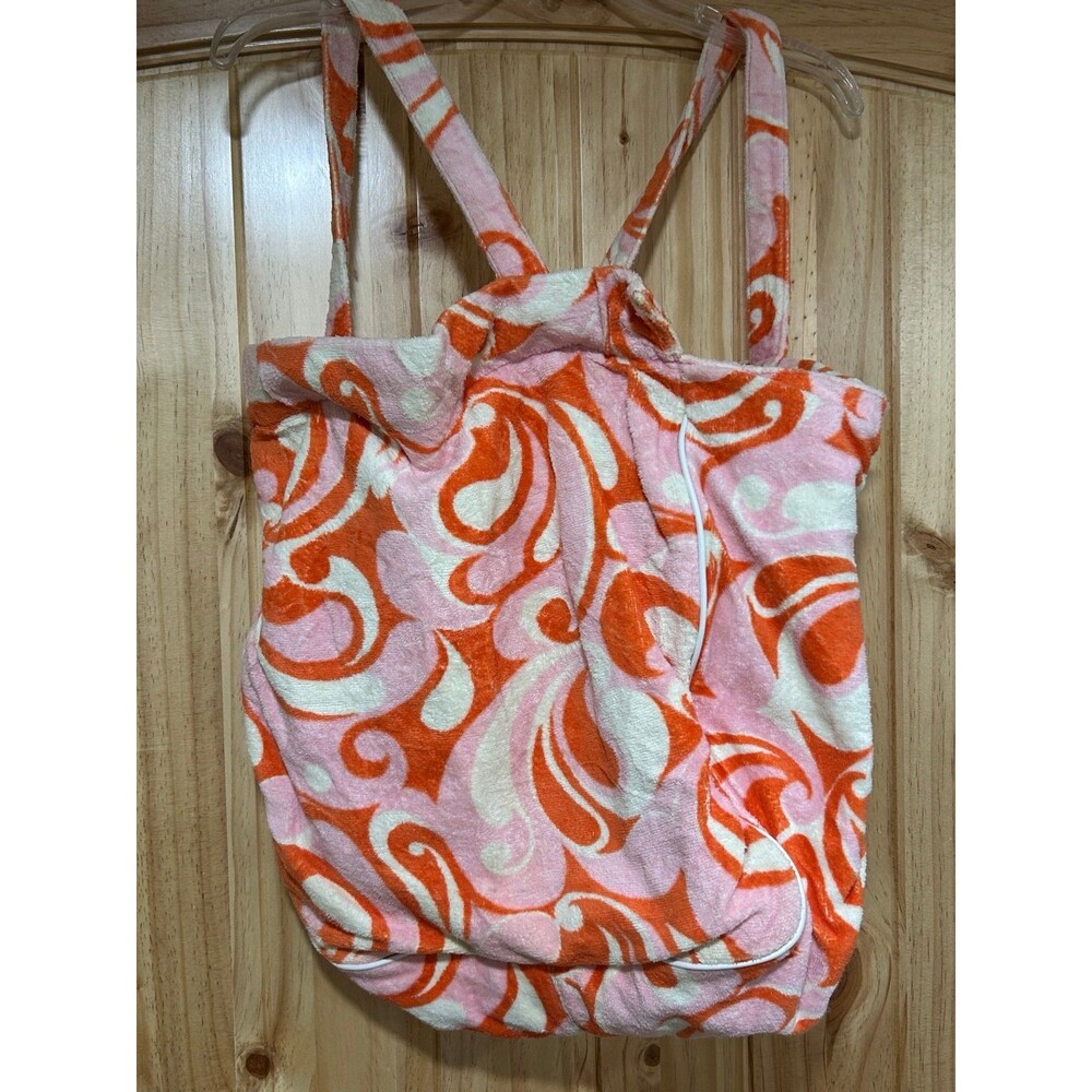 Vintage Y2K Victoria Secrets Pink Terry Cloth Bag Tote Pink White Orange